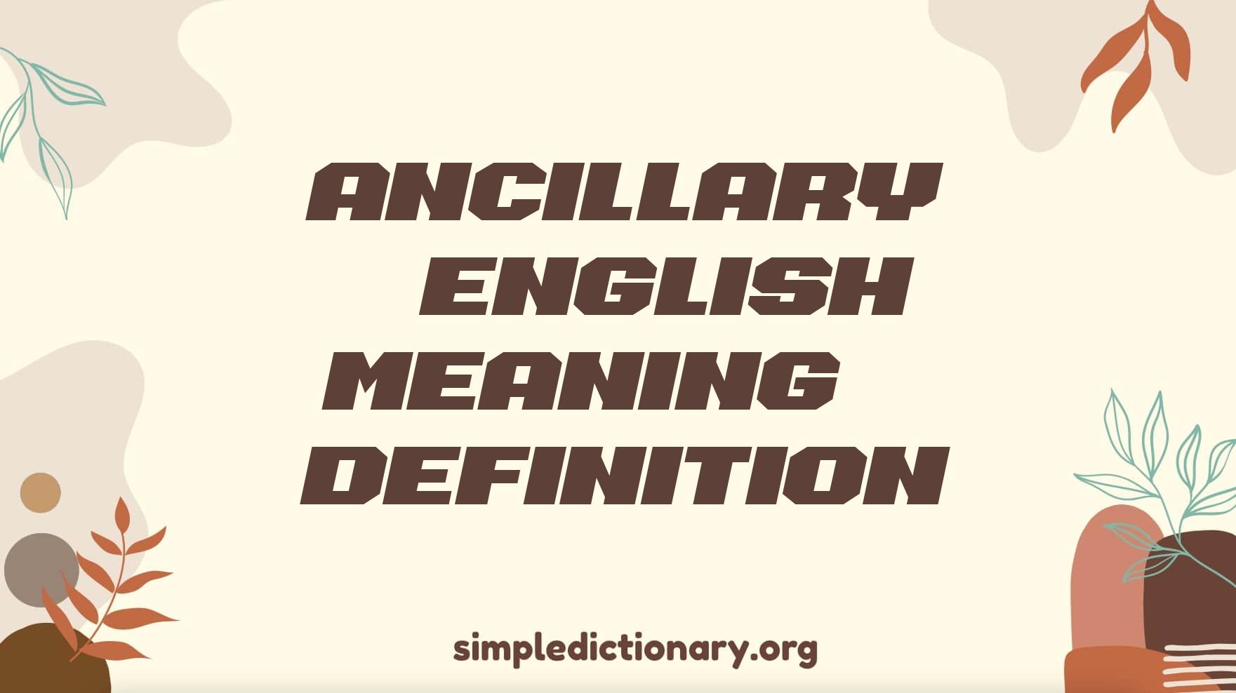Ancillary | English Meaning & Definition