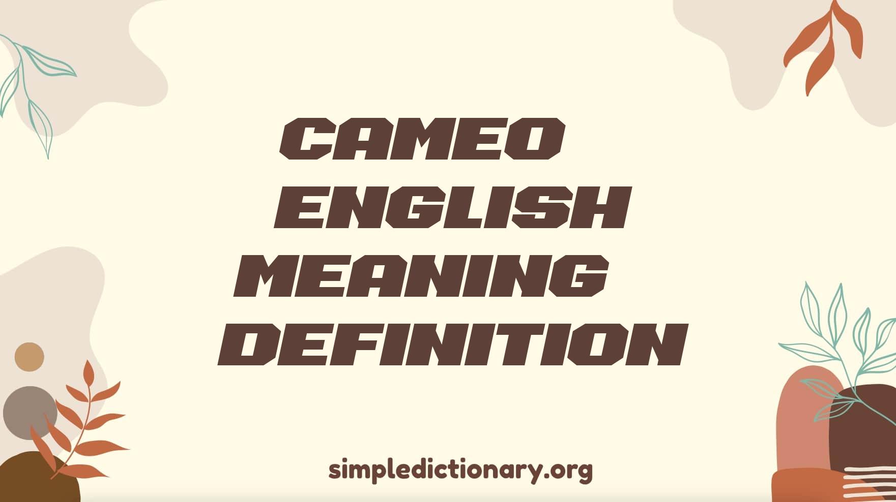Cameo | English Meaning & Definition